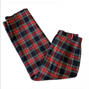 Vintage 80’s PENDLETON Black Stewart Tartan Pleated High Waist Wool Slacks US 6